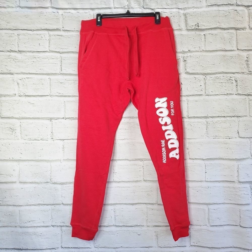 Addison Rae for you red sweatpants with pockets jogger 2XL XXL